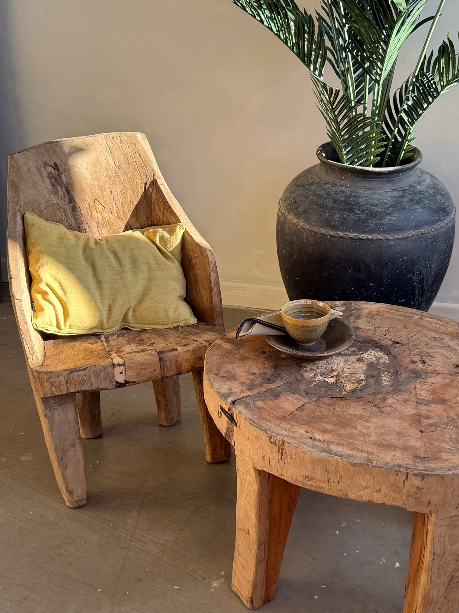 Tribal Nagaland Dug Out Side Table