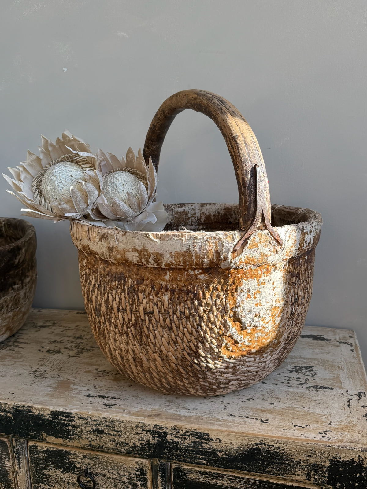 Antique Chinese Rice Basket