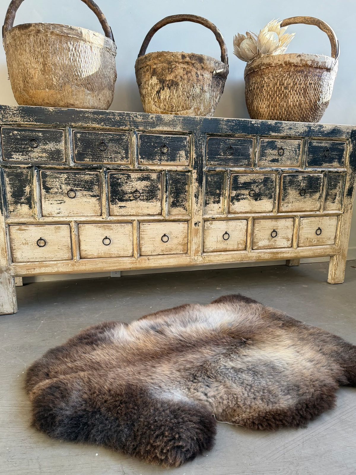 British Rare Breed Sheepskin Dark Brown to Light Brown
