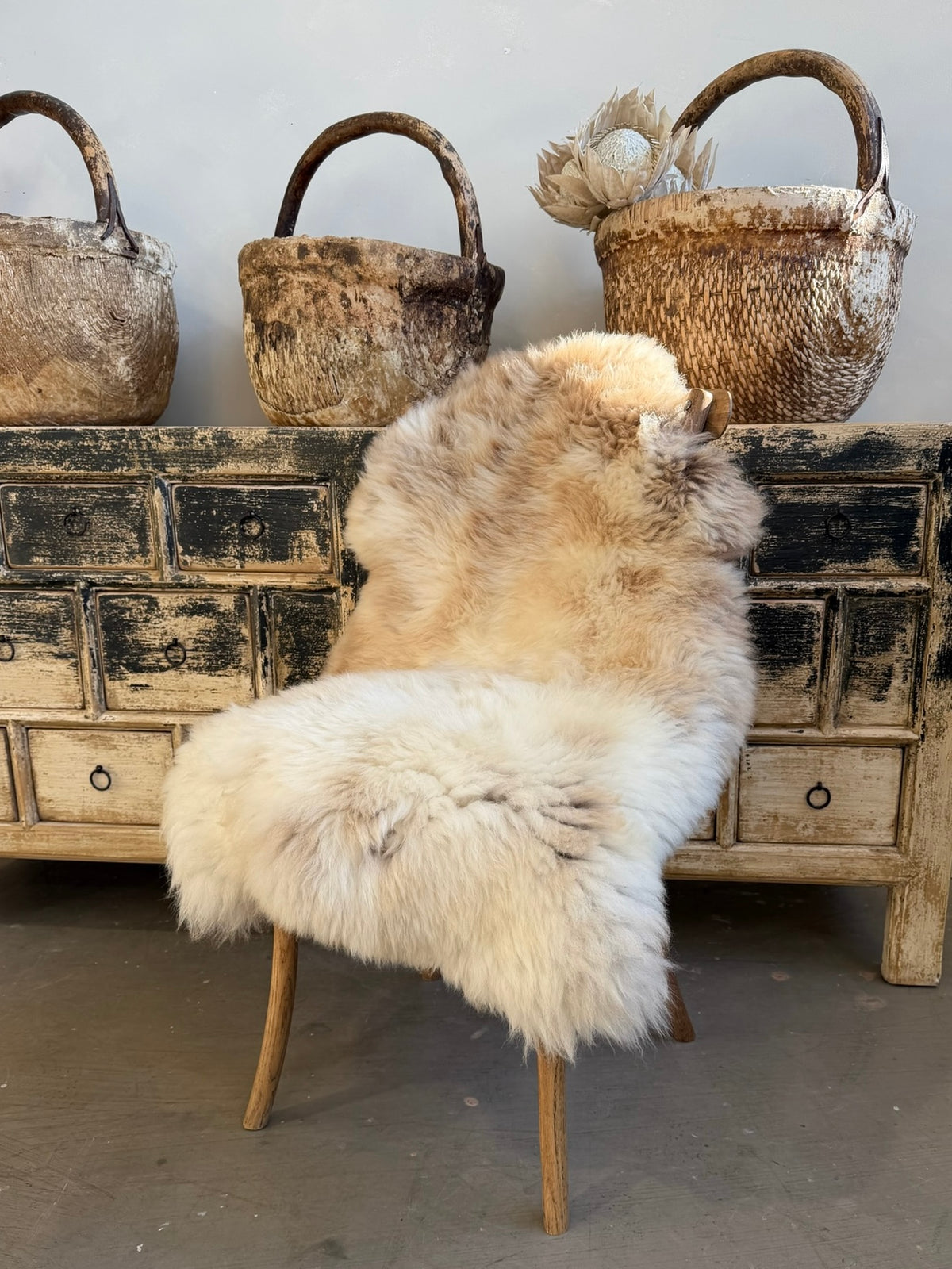 British Rare Breed Sheepskin - Honey cream with hints of brown