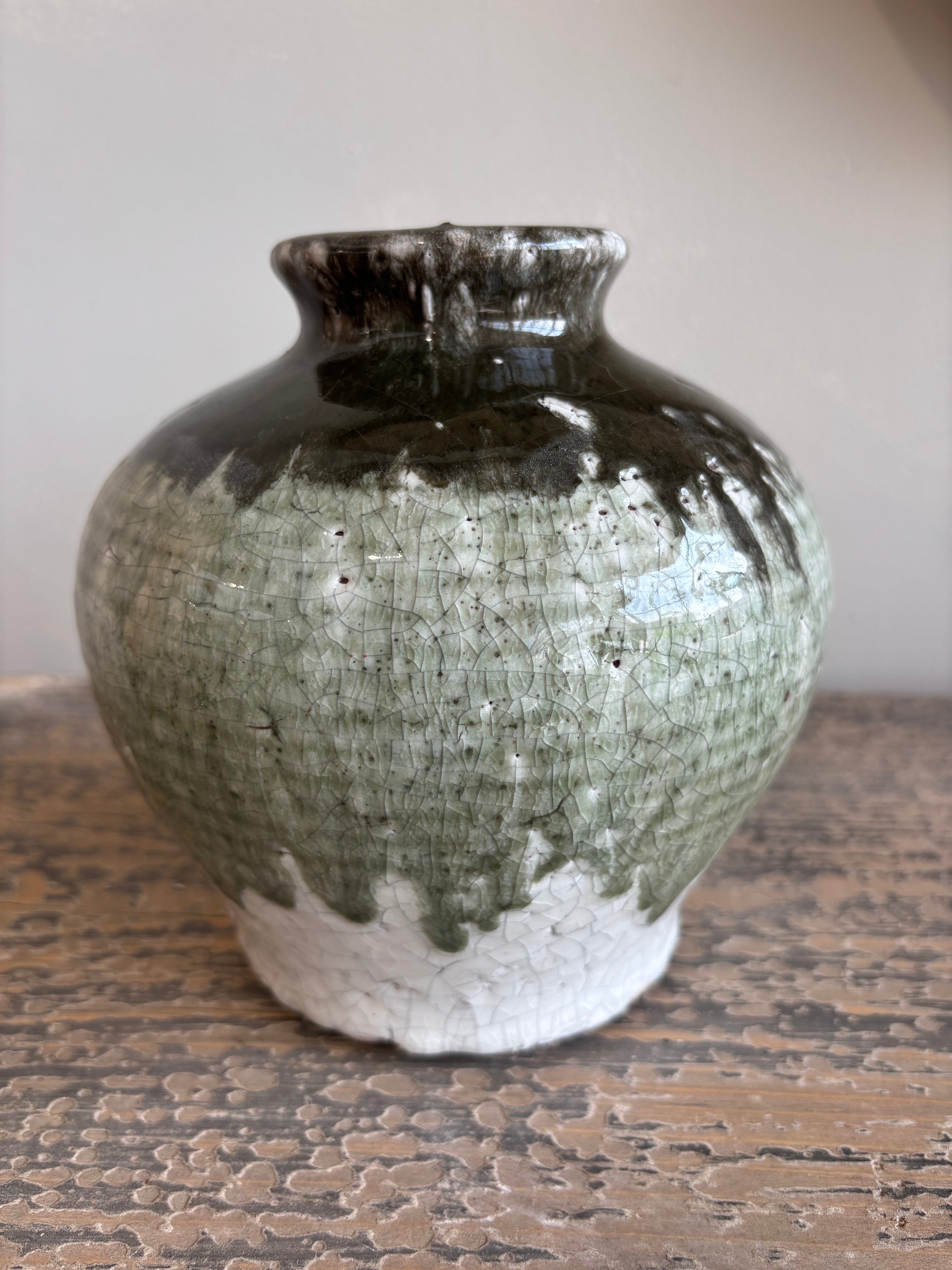 Dipped Crackle Glaze Vase Rosa