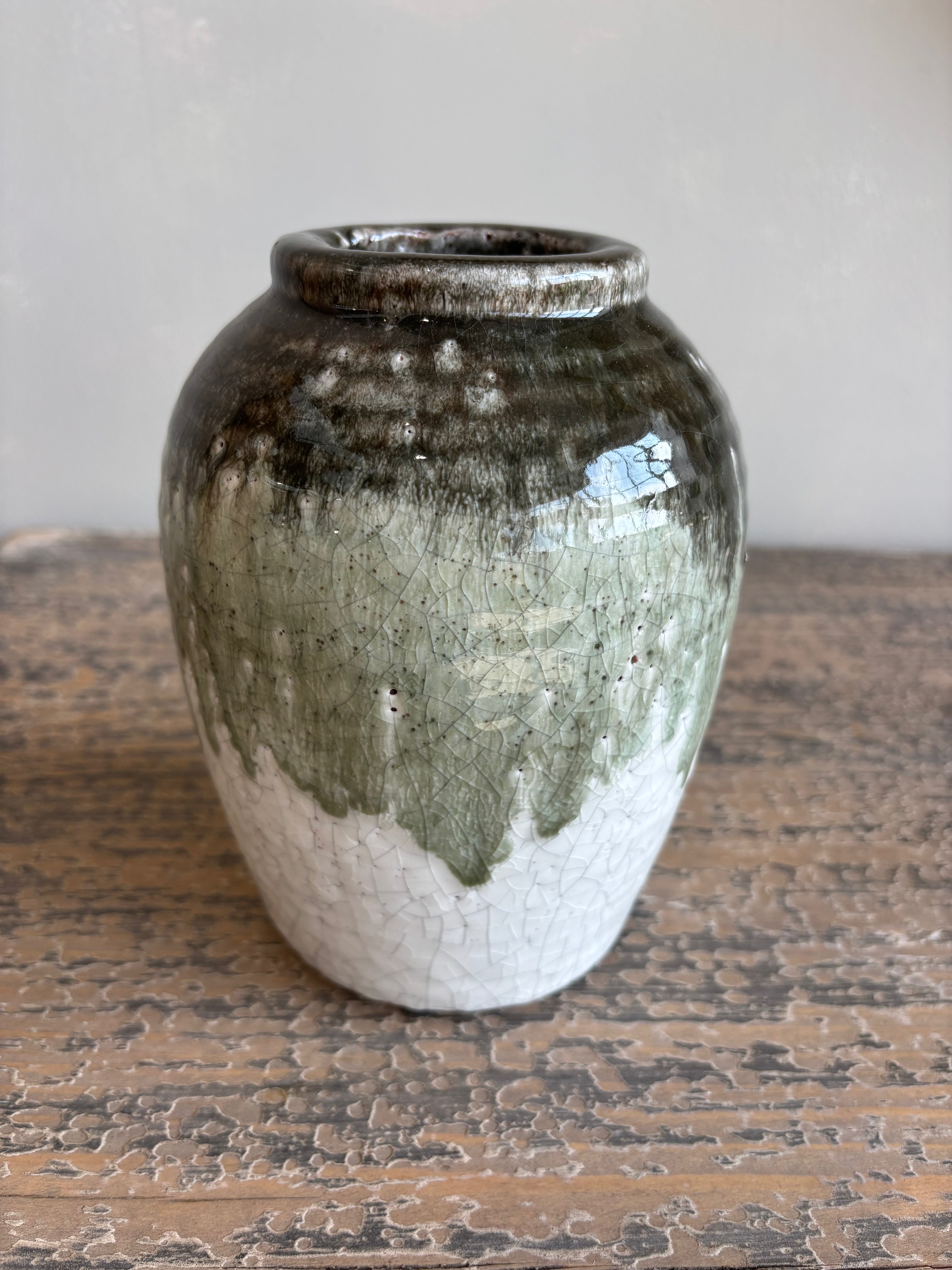 Dipped Crackle Glaze Vase Antheia