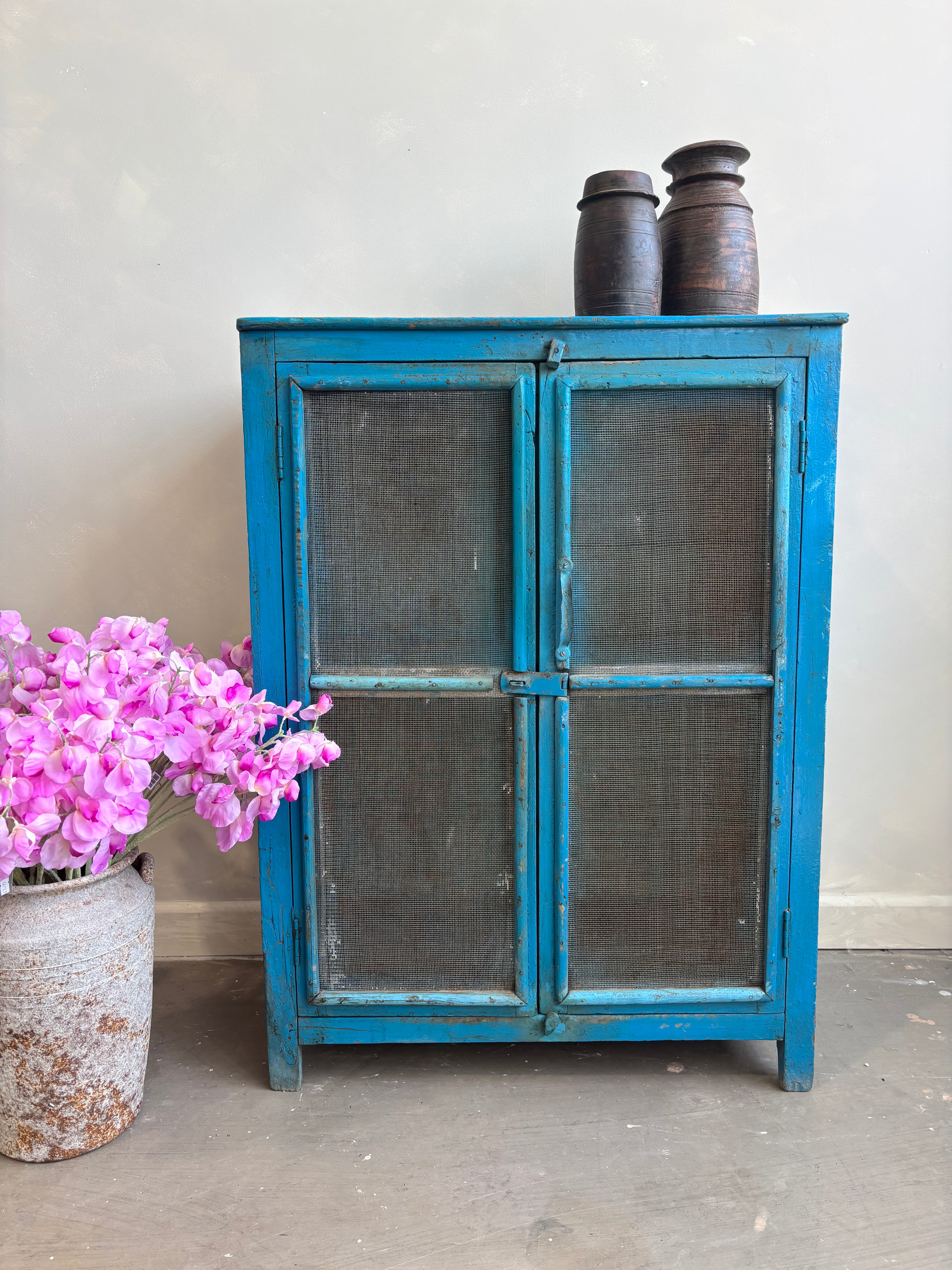 Vintage Indian Blue Cabinet