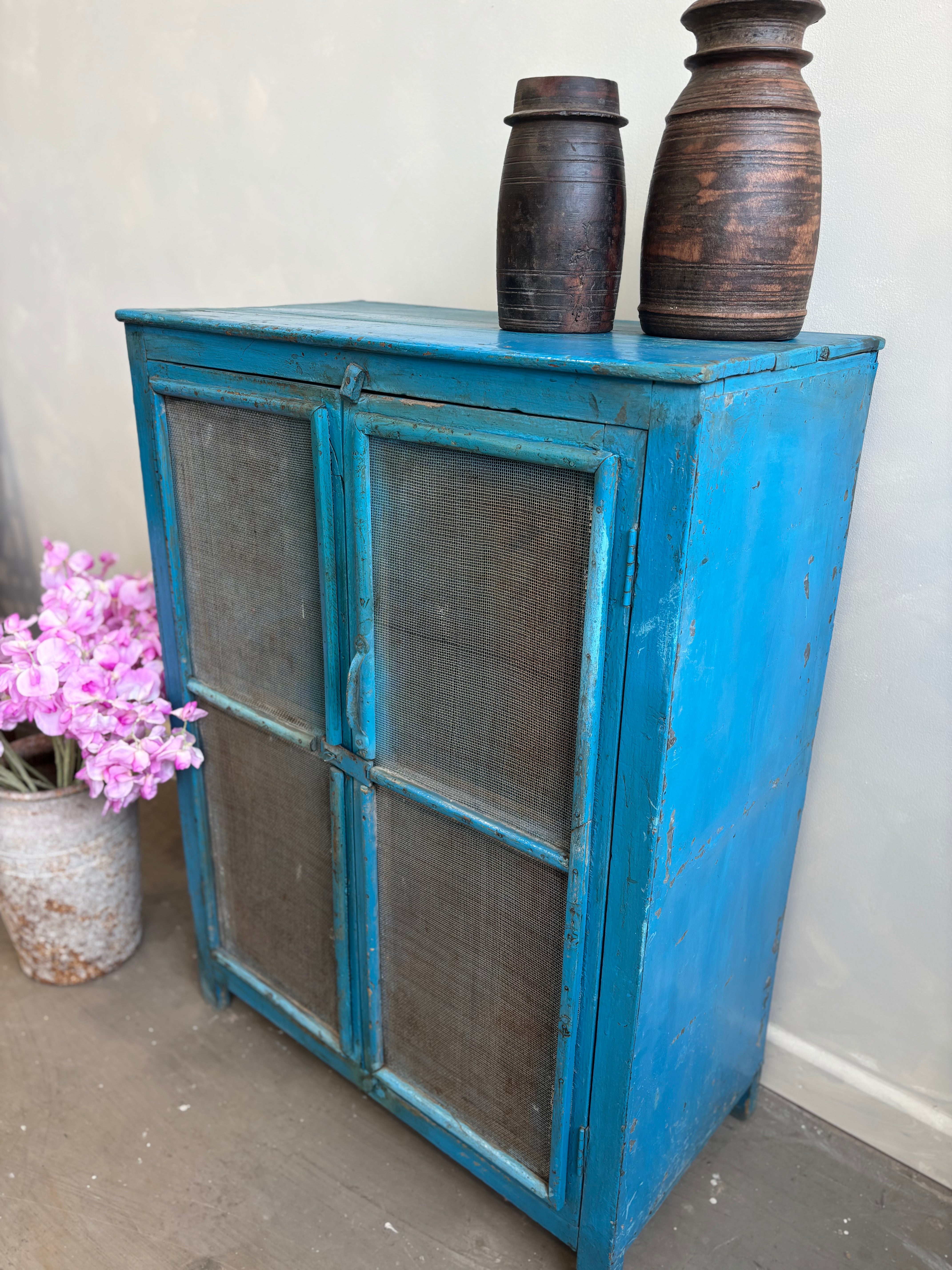 Vintage Indian Blue Cabinet