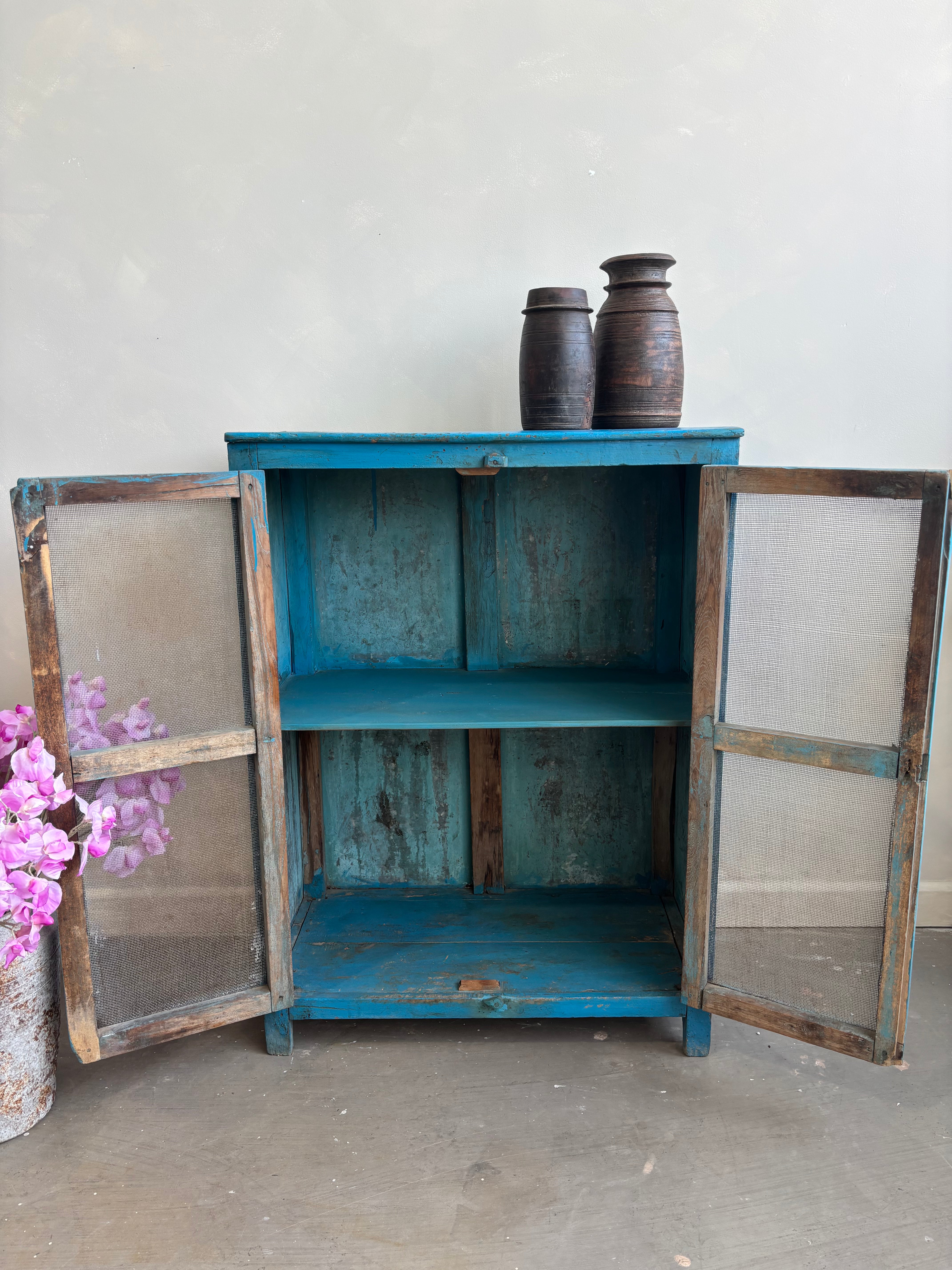 Vintage Indian Blue Cabinet