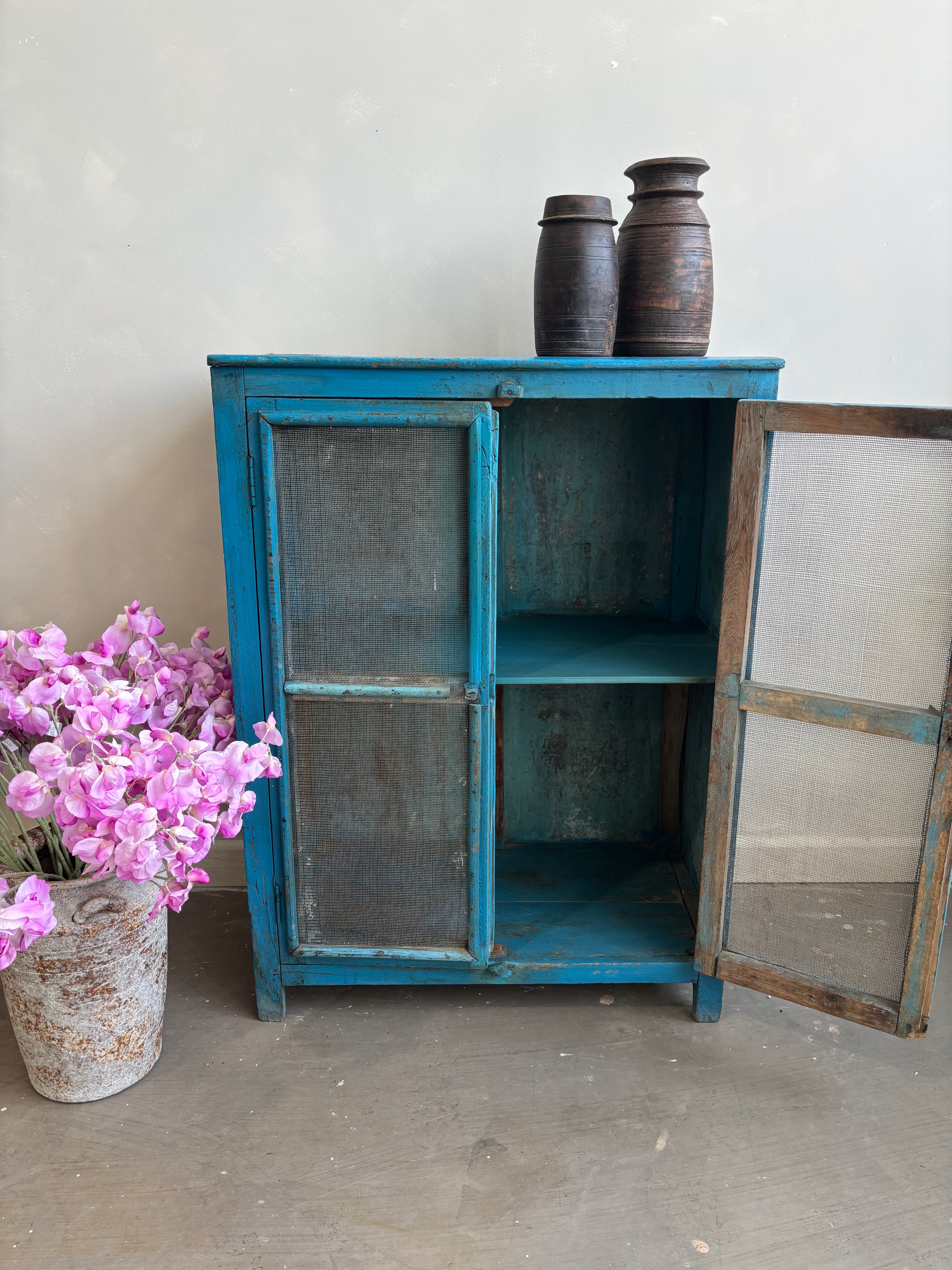 Vintage Indian Blue Cabinet