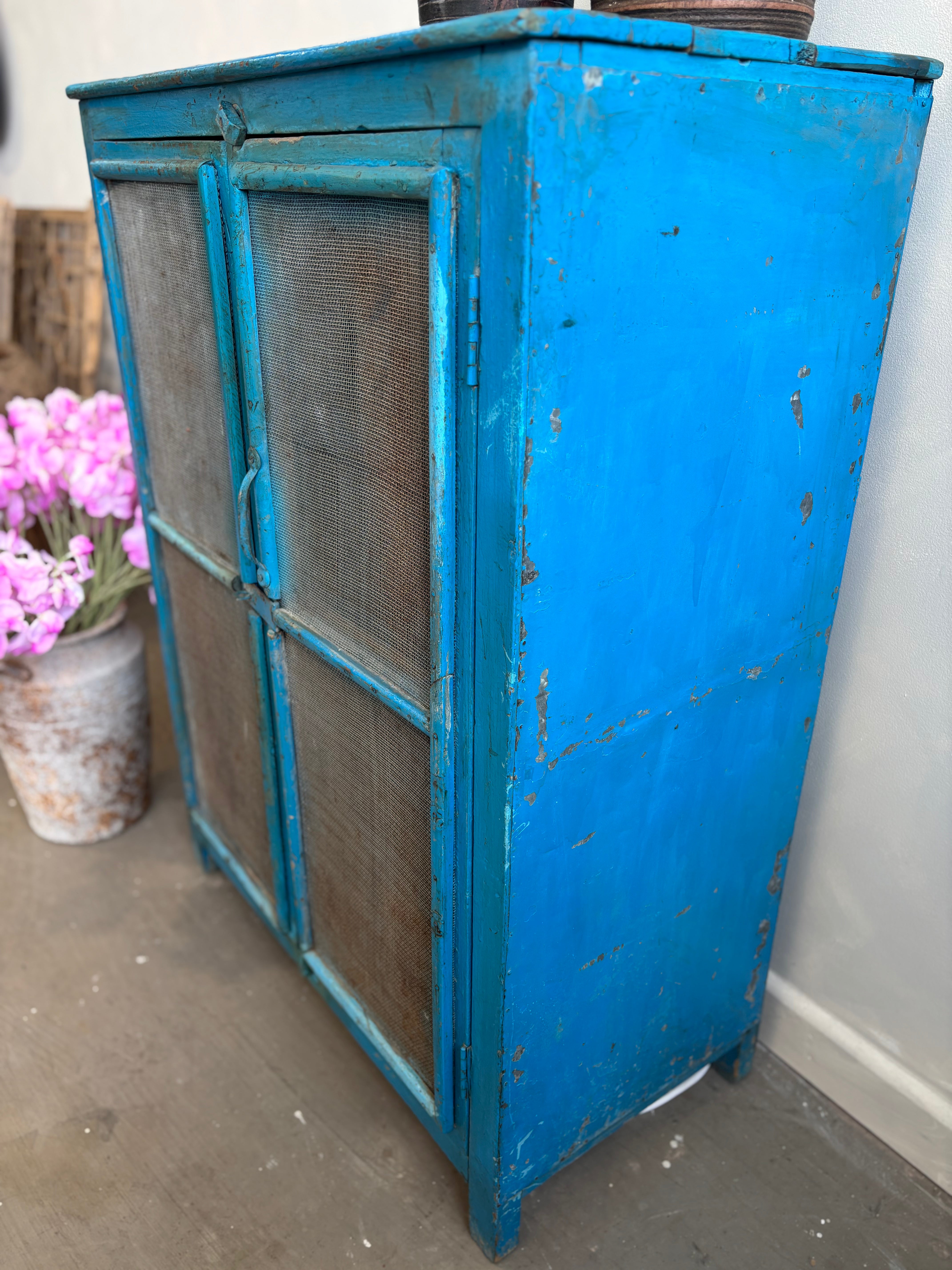 Vintage Indian Blue Cabinet