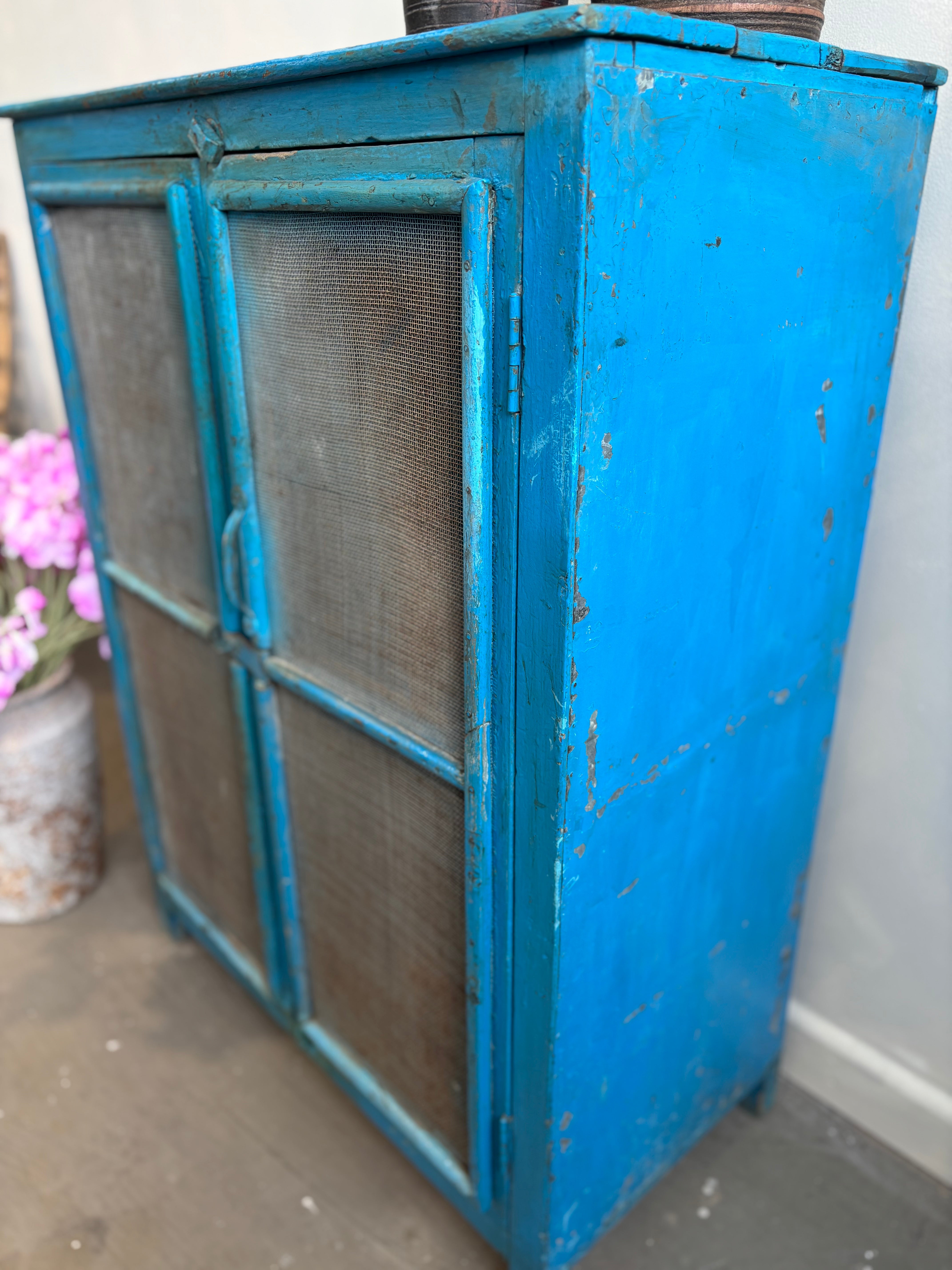 Vintage Indian Blue Cabinet