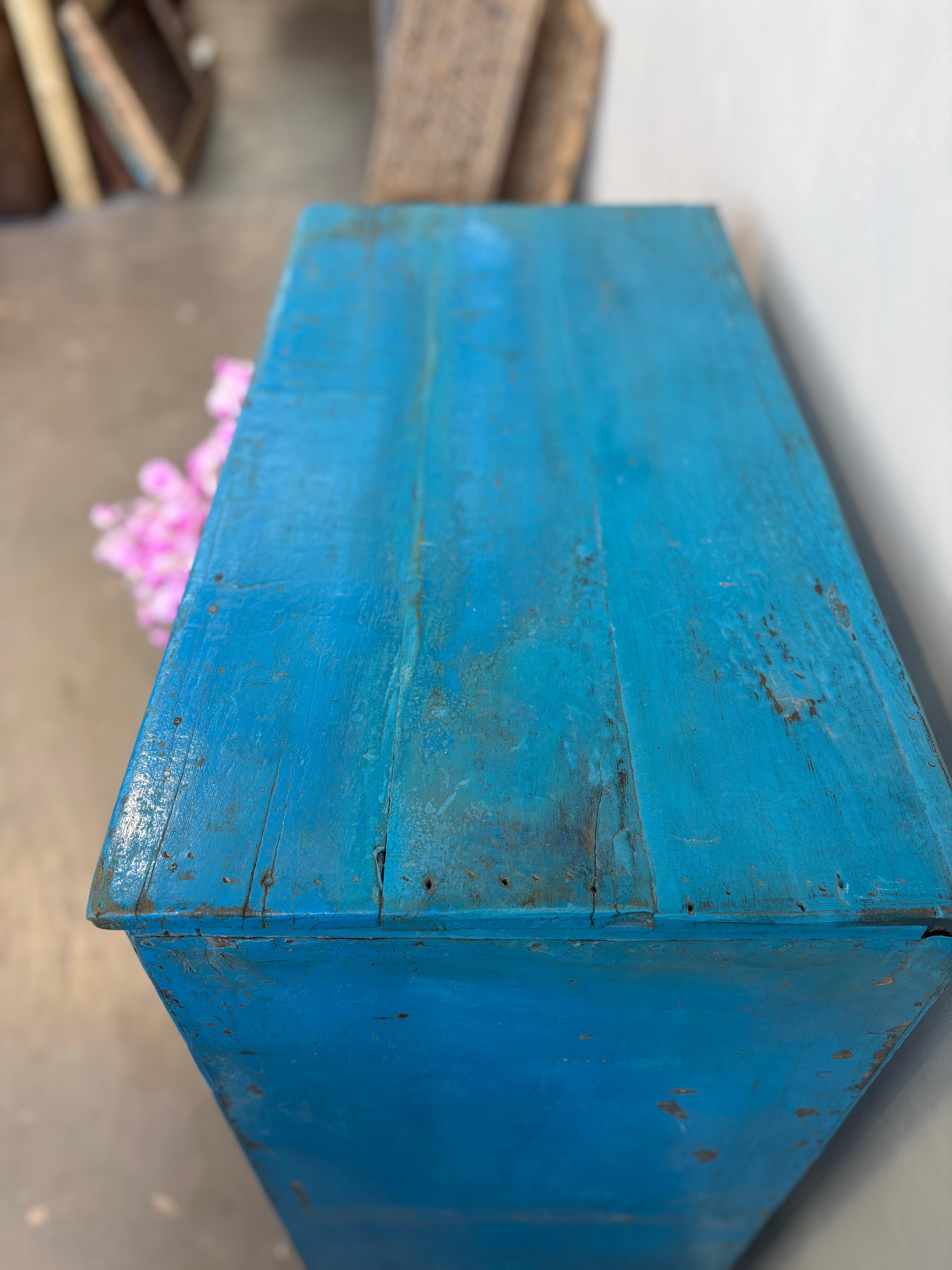 Vintage Indian Blue Cabinet