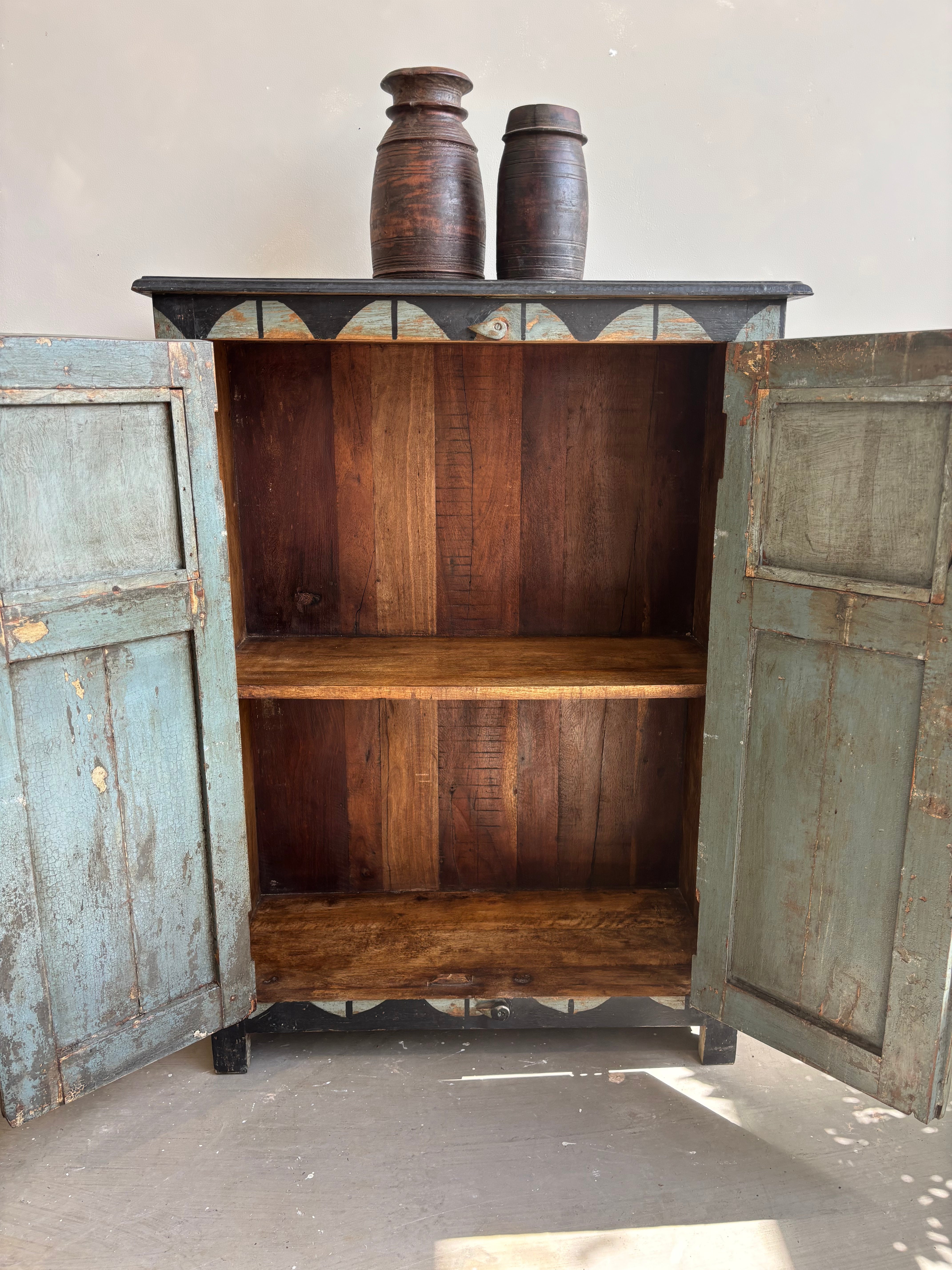 Vintage Hand Painted Patterned Cupboard
