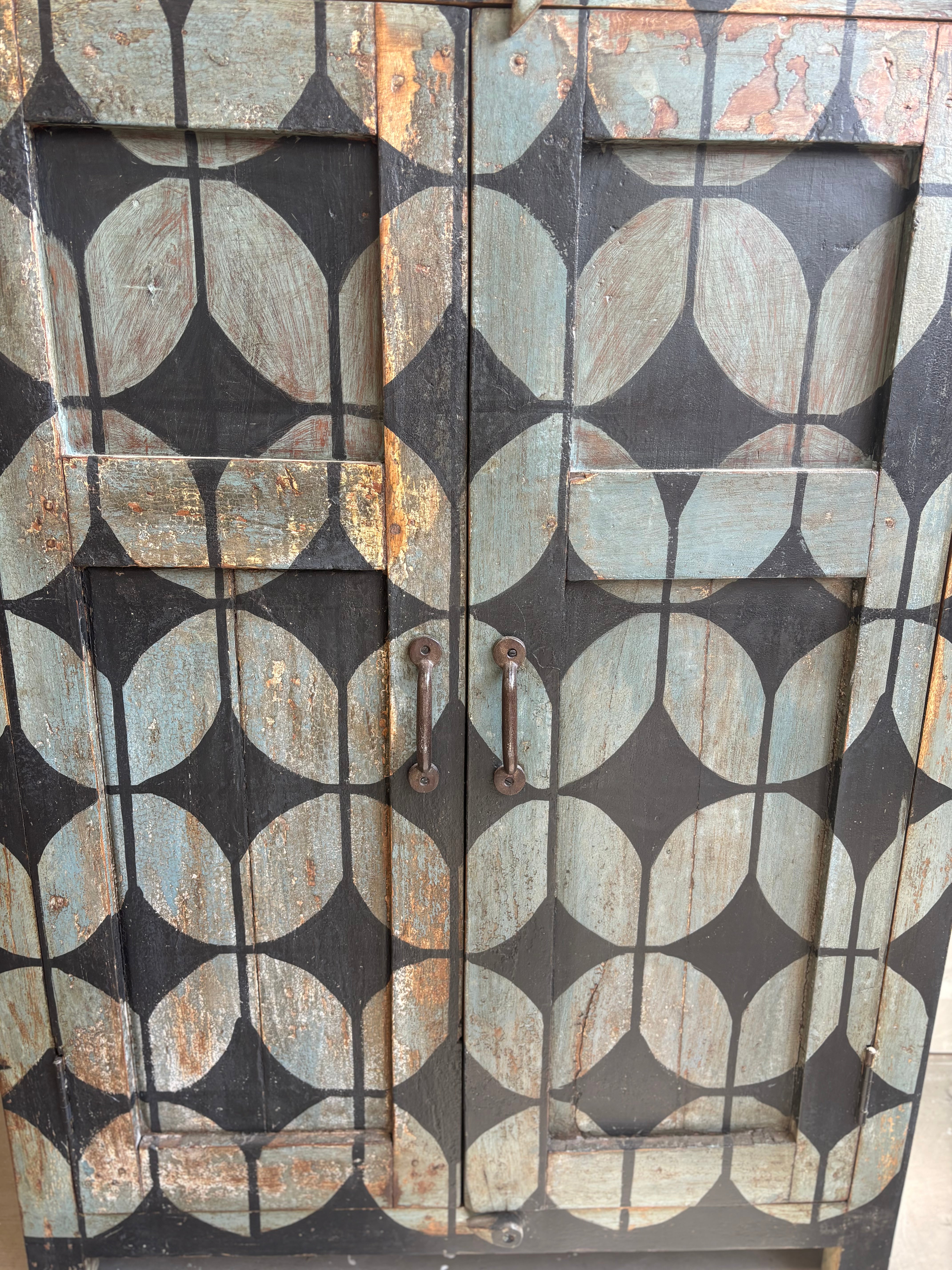 Vintage Hand Painted Patterned Cupboard