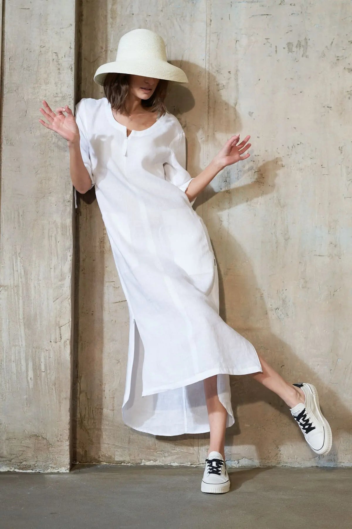 White Linen Dress
