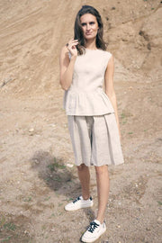 A silhouette White Linen Top