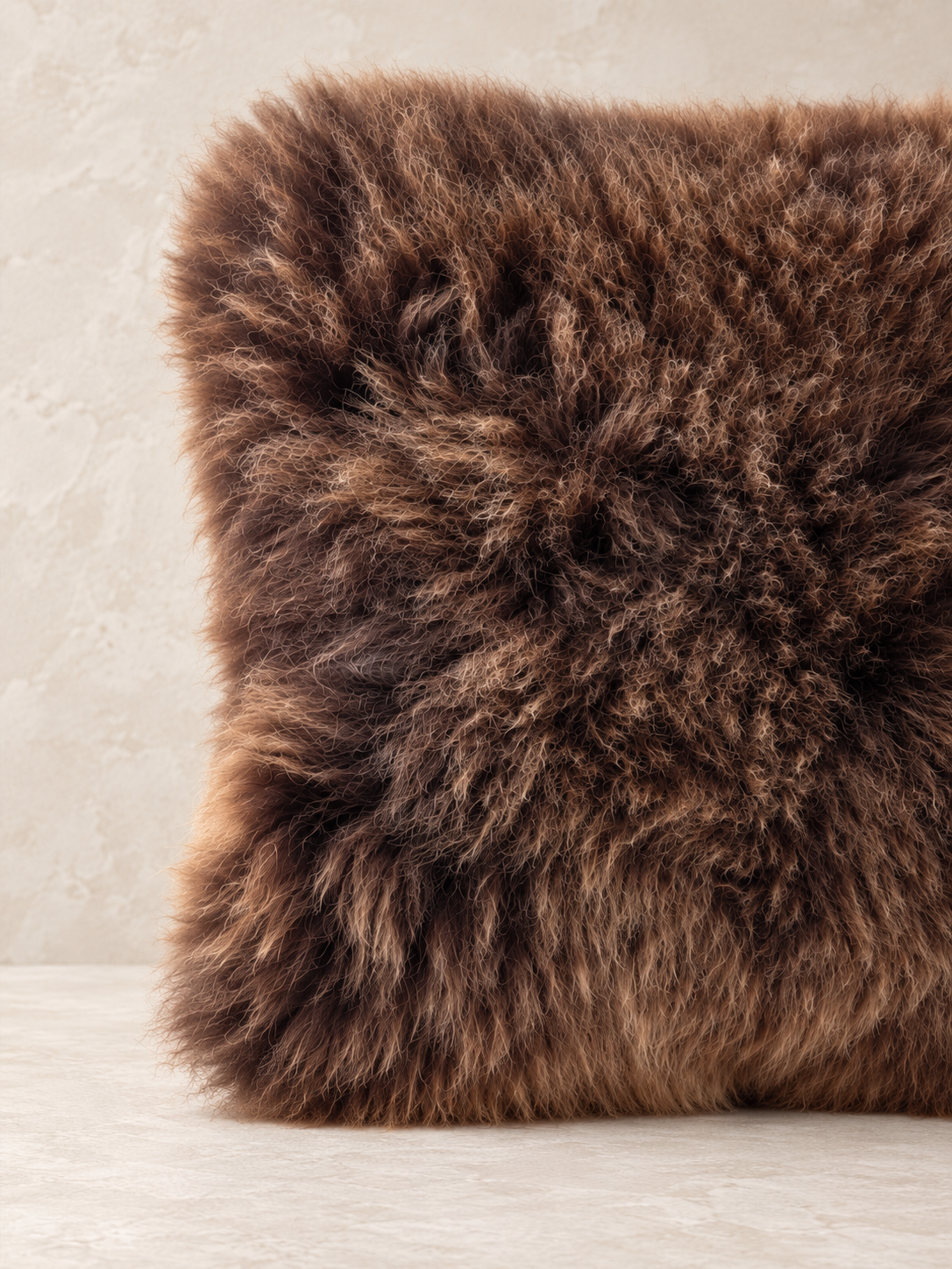 Rare Breed Natural Brown Sheepskin Cushion