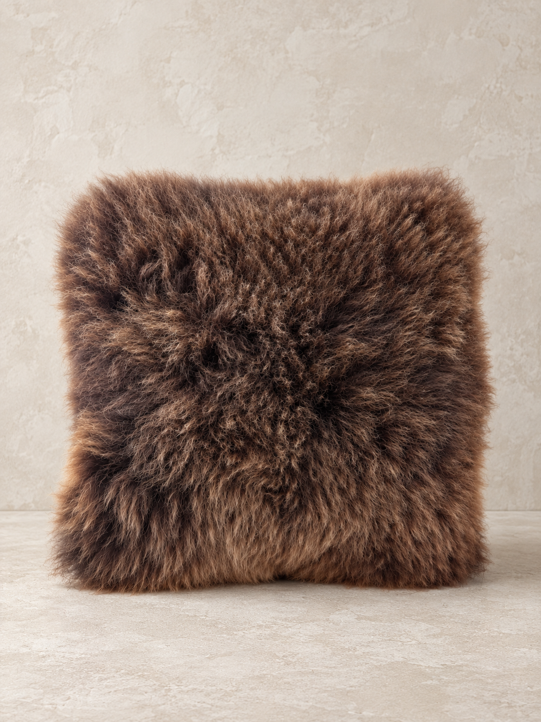 Rare Breed Natural Brown Sheepskin Cushion