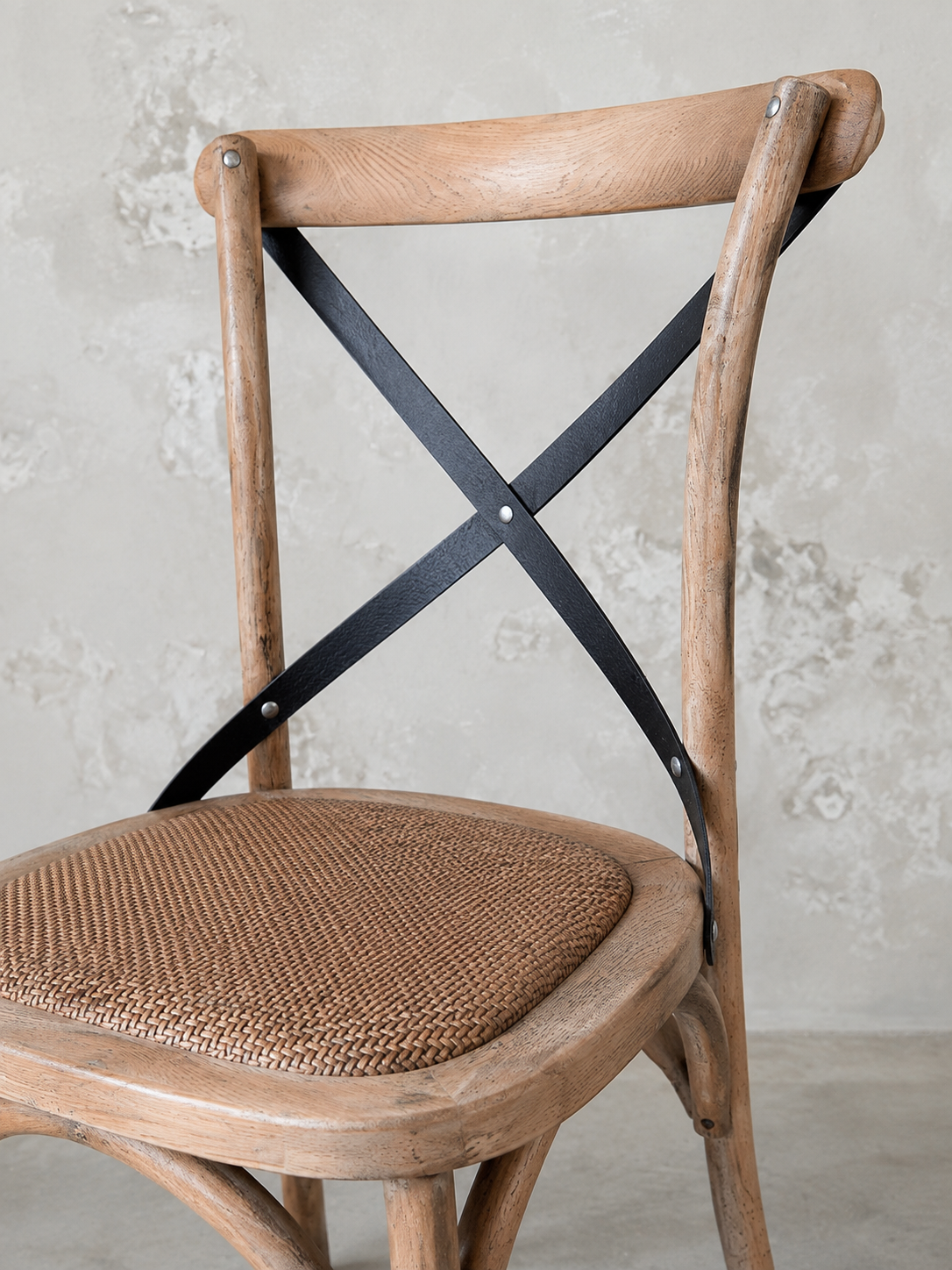 Oak Cross Back Chairs