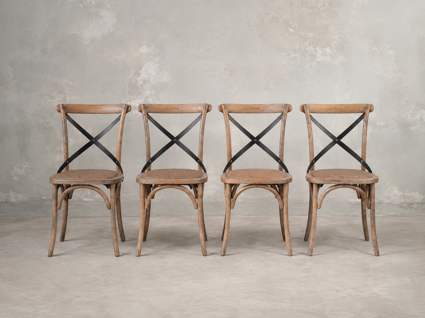 Oak Cross Back Chairs