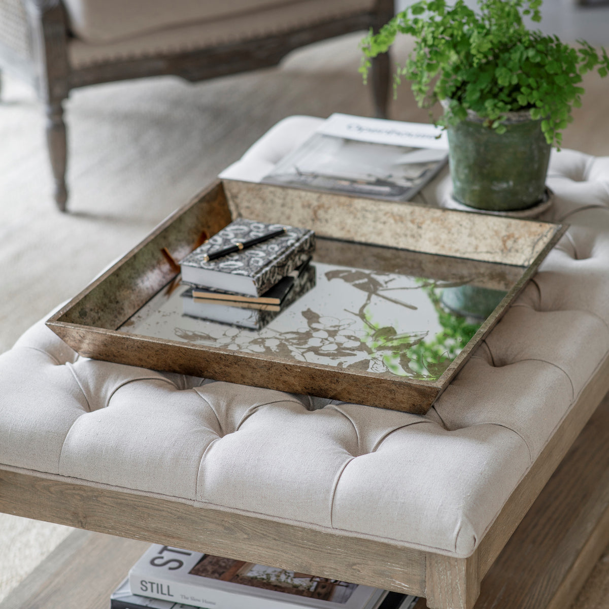 Waltham Square Mirrored Bird Tray