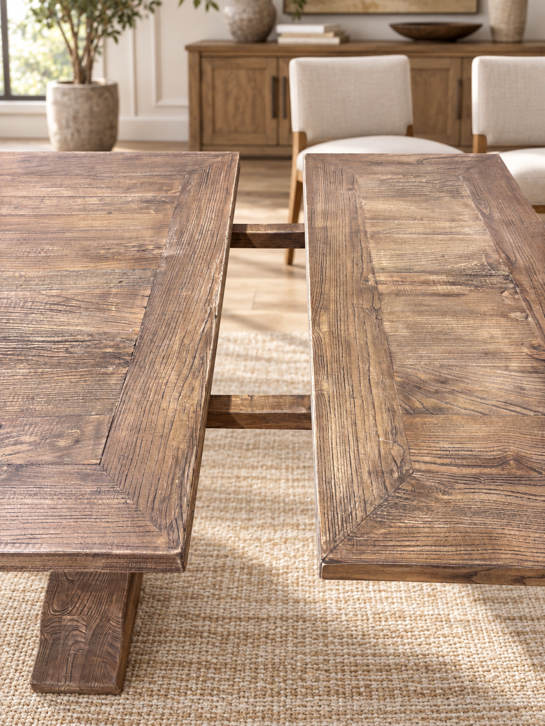 The Hexworthy Reclaimed Elm Extendable Dining Table