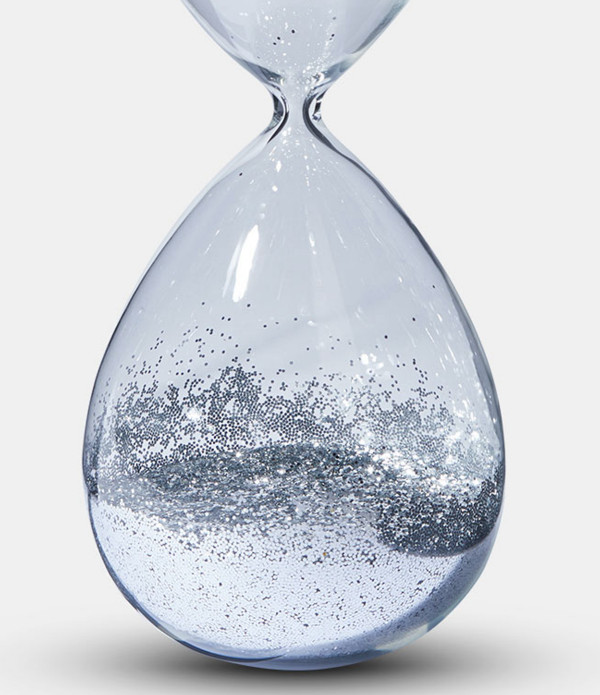 Silver Glitter 20cm Hour Glass