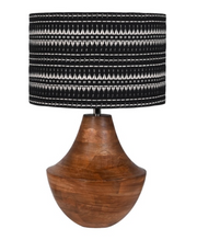 Wooden Lamp with Hand Woven Shade