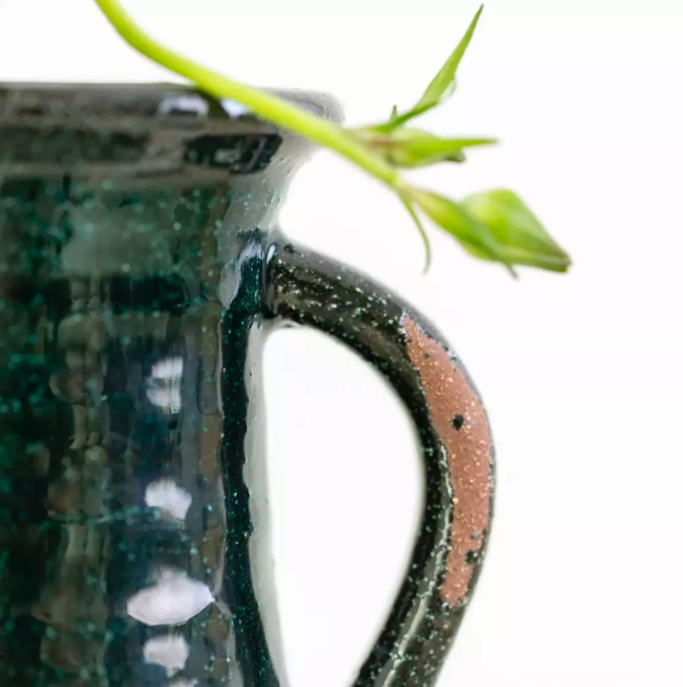 Dipped Stone Vase in Seaweed Green.