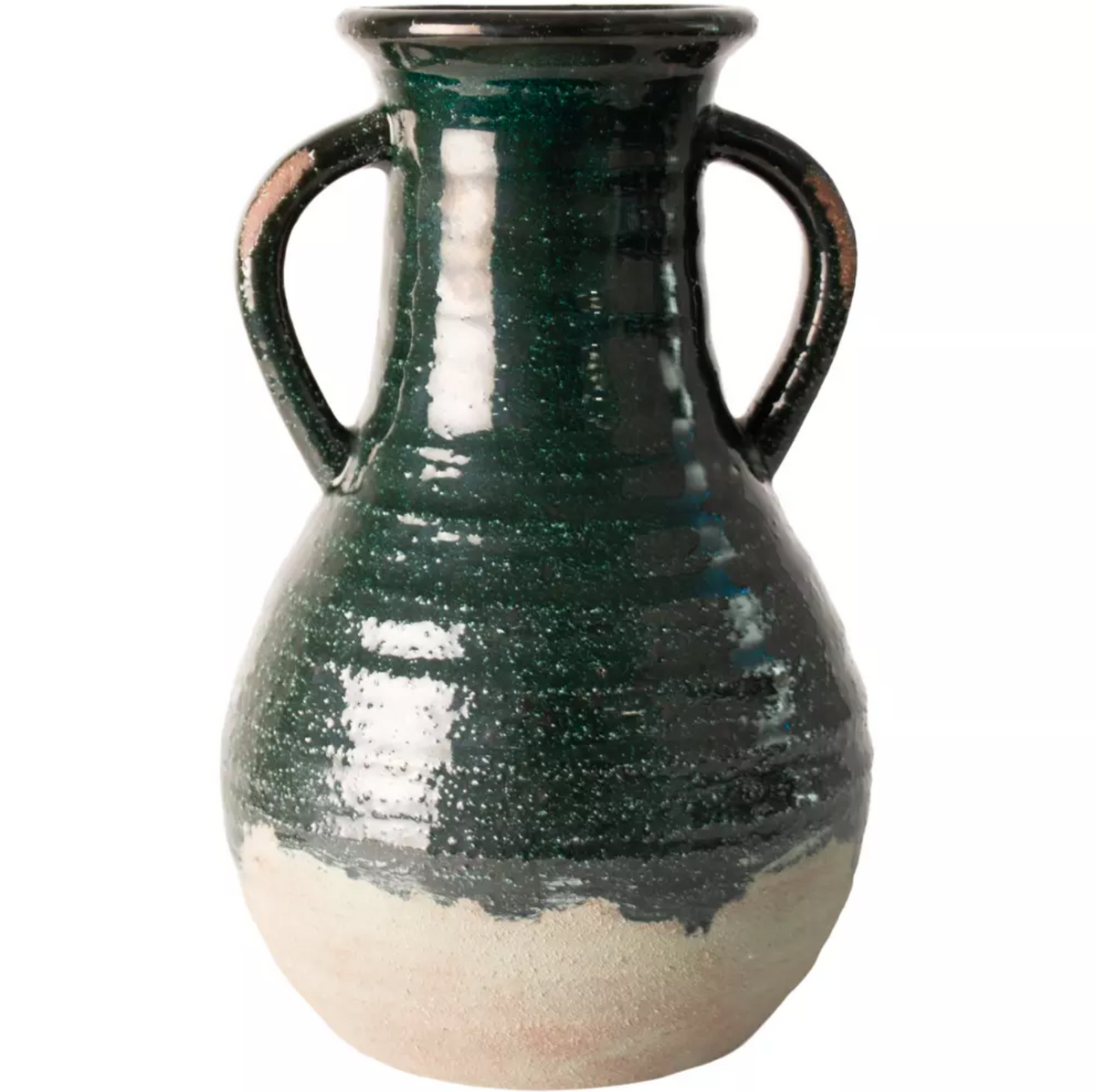 Dipped Stone Vase in Seaweed Green.