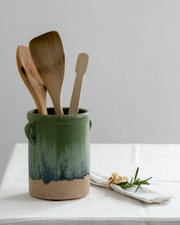 Blue/Green Dipped Jar with Handles