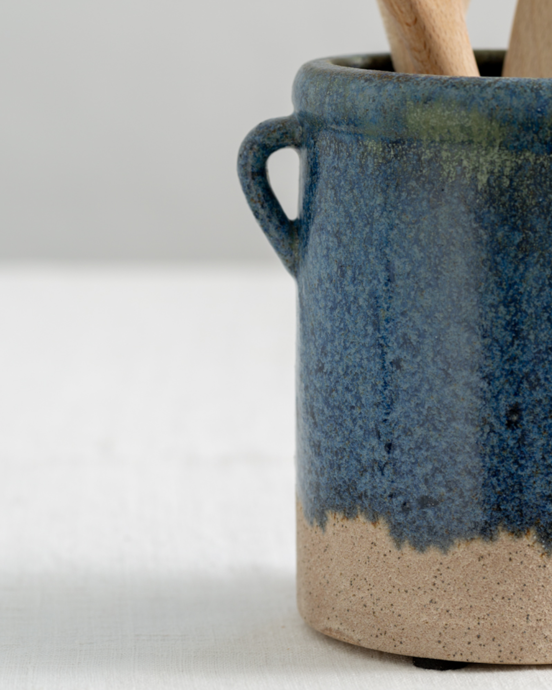 Blue/Green Dipped Jar with Handles
