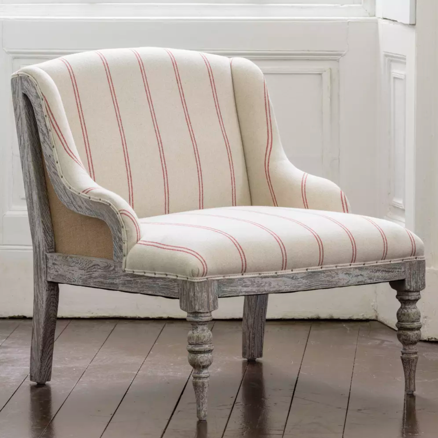 Marlborough Ticking Stripe Red Chair