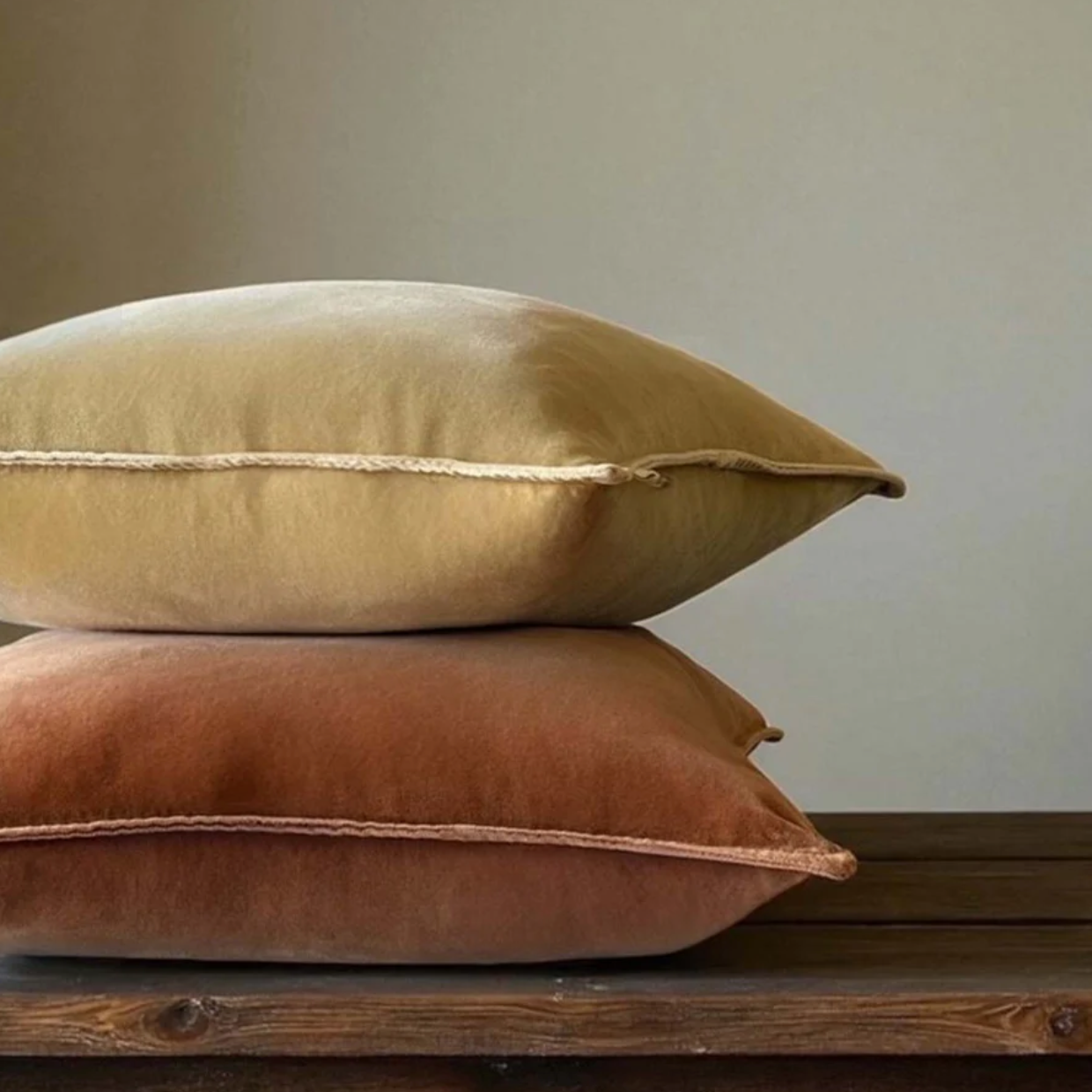 Brown Sugar Stonewashed Velvet Cushion
