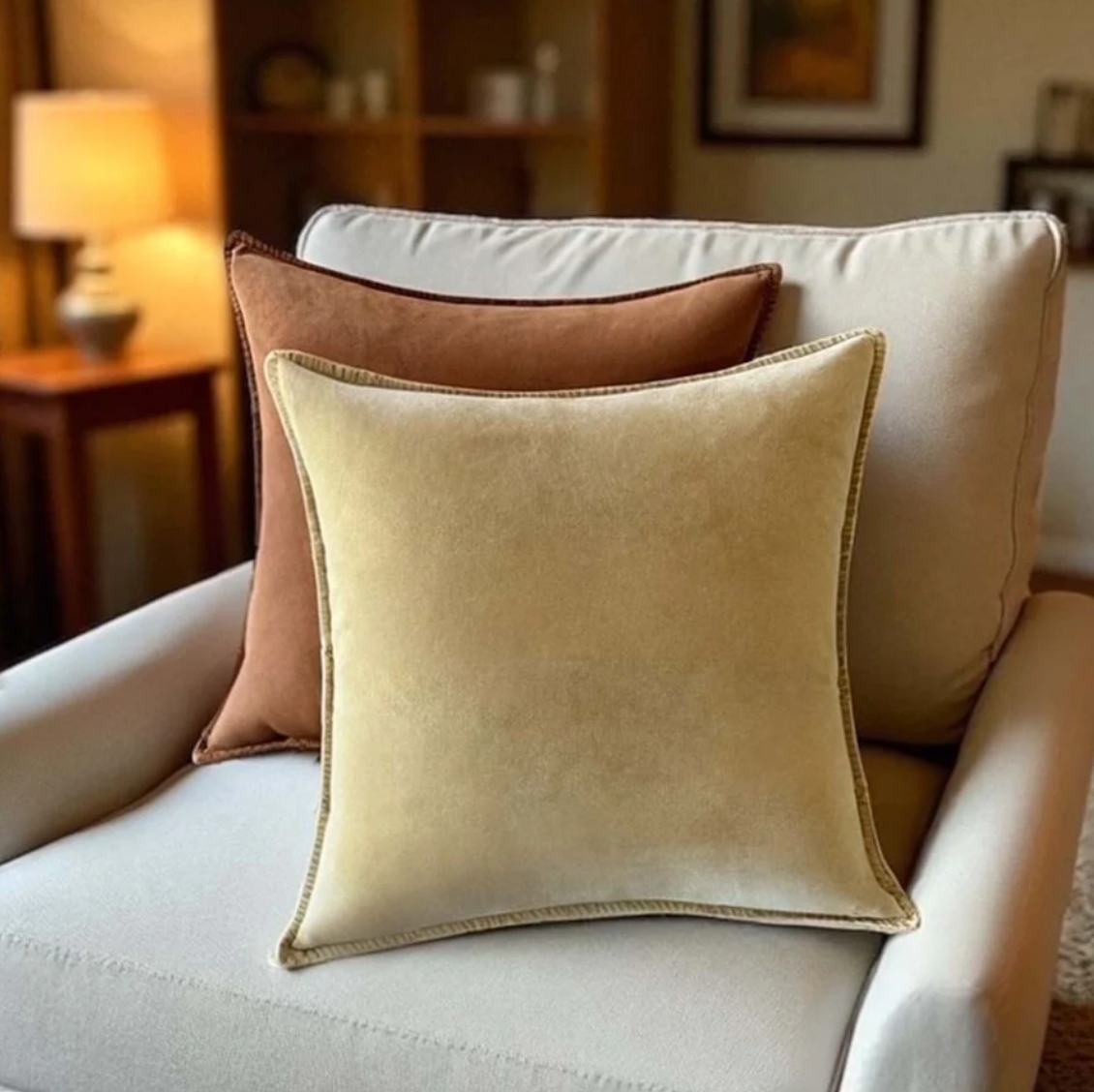 Fall Leaf Stonewashed Velvet Cushion