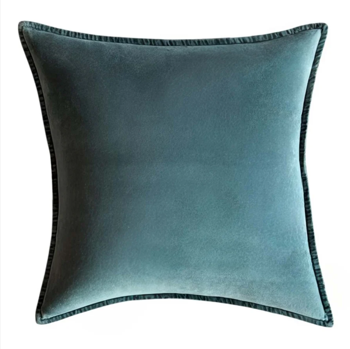 Pacific Green Stonewashed Velvet Cushion