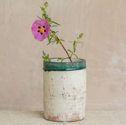 Rustic Jar with Green Glazed Rim