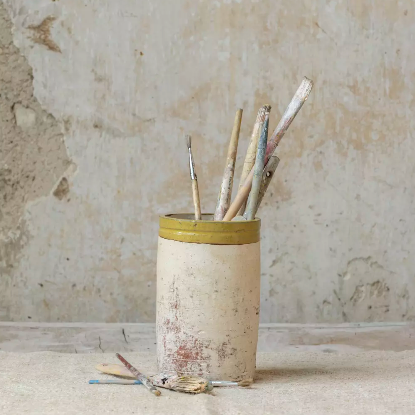 Rustic Jar with Glazed Dijon Rim