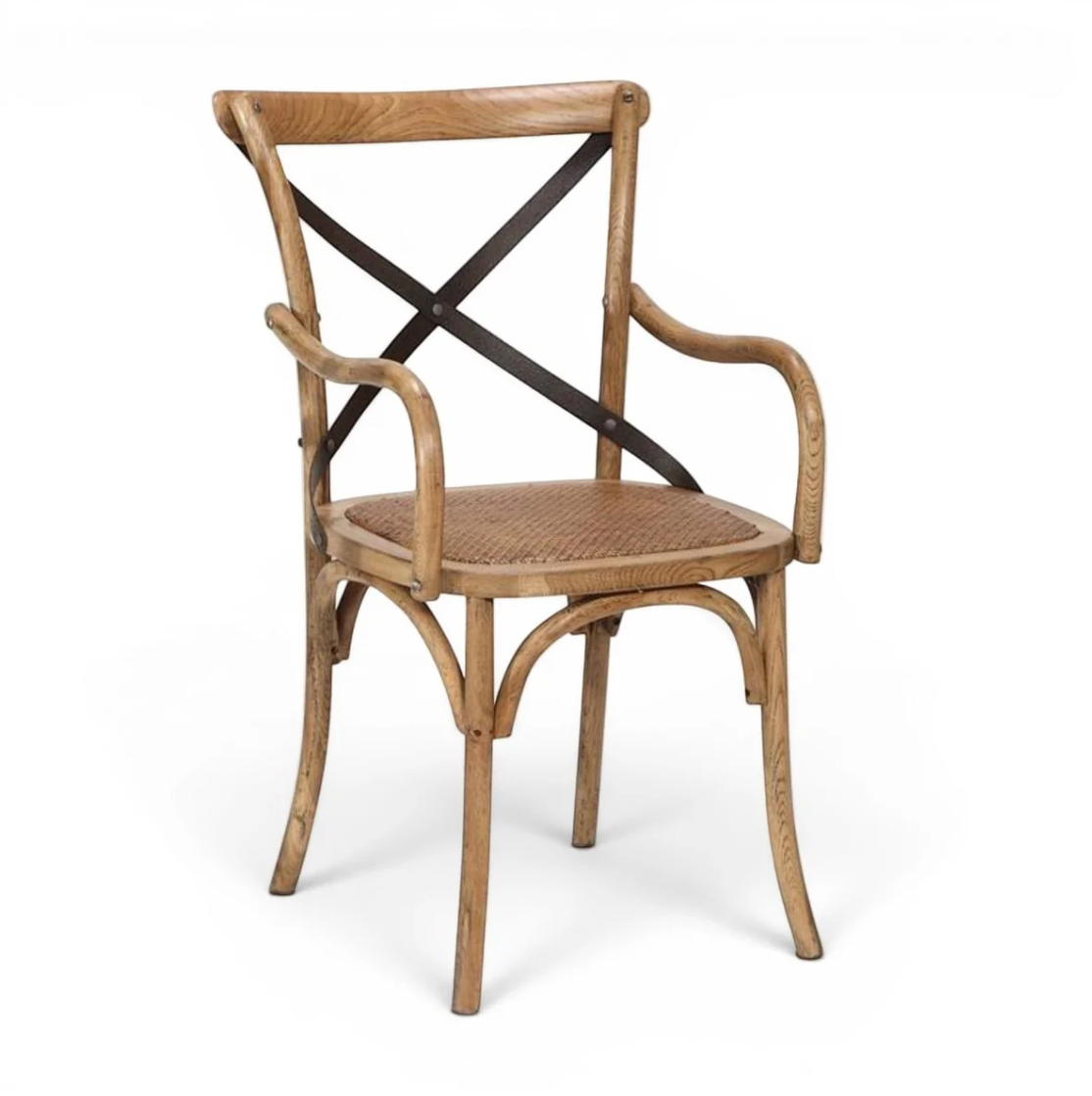 Oak Cross Back Carver Chair