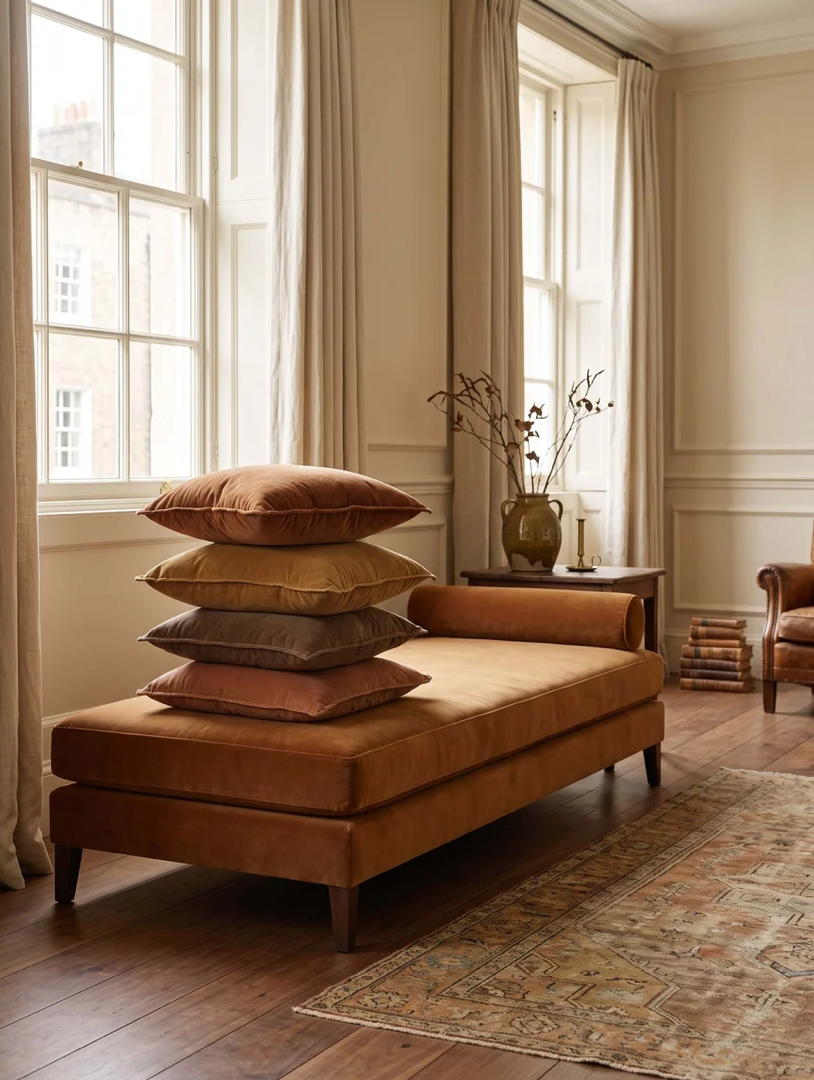 Dijon Mustard Stonewashed Velvet Cushion