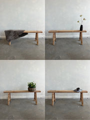 Vintage Rustic Elm Bench