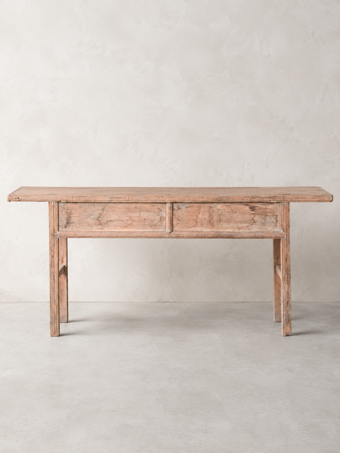 Vintage Elm 4 Drawer Console