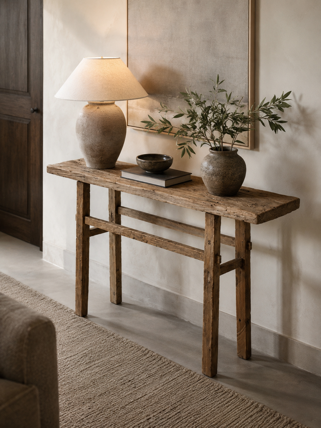 Vintage Elm Console Table