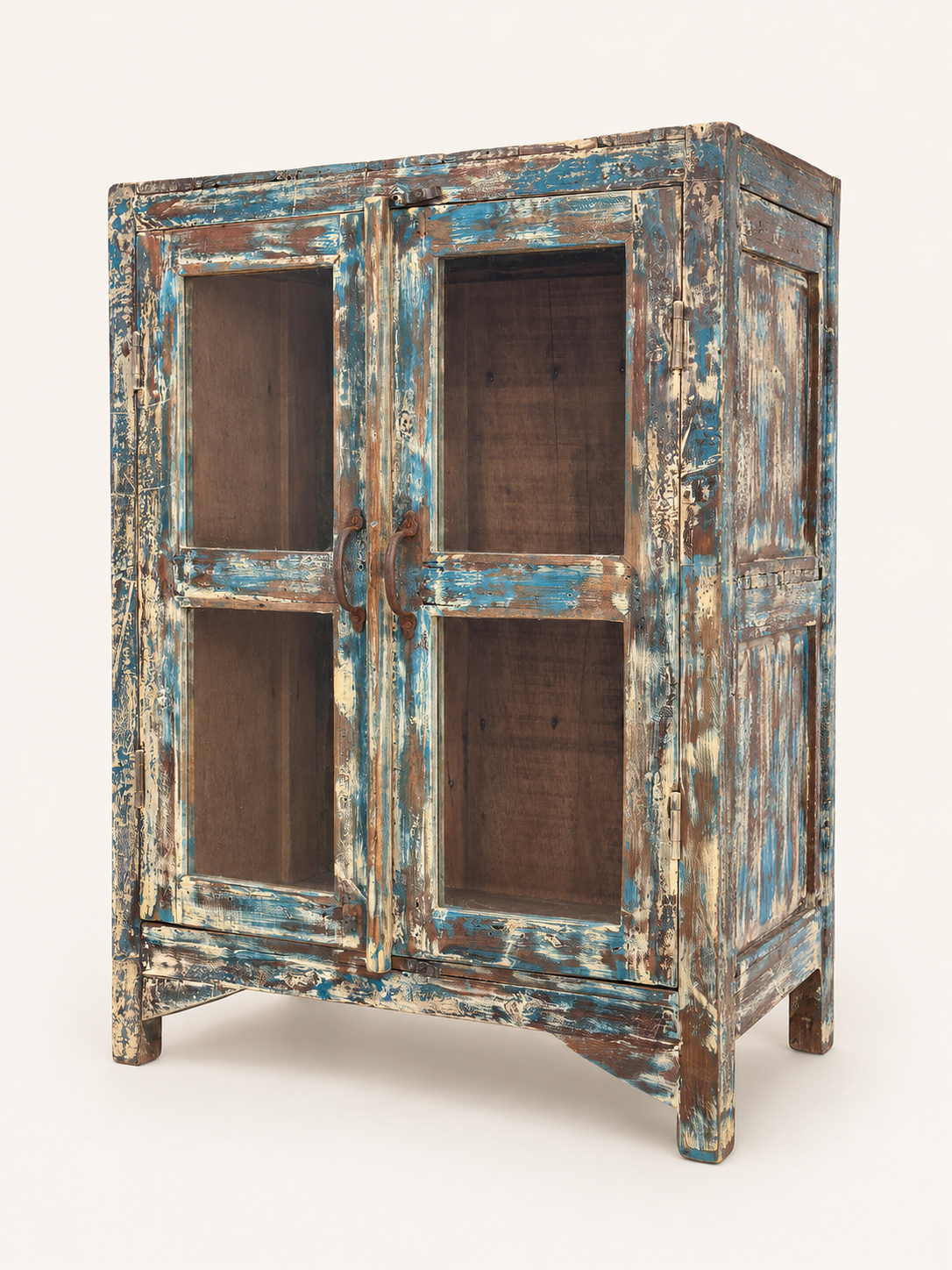 Vintage Indian Glass Front Cabinet
