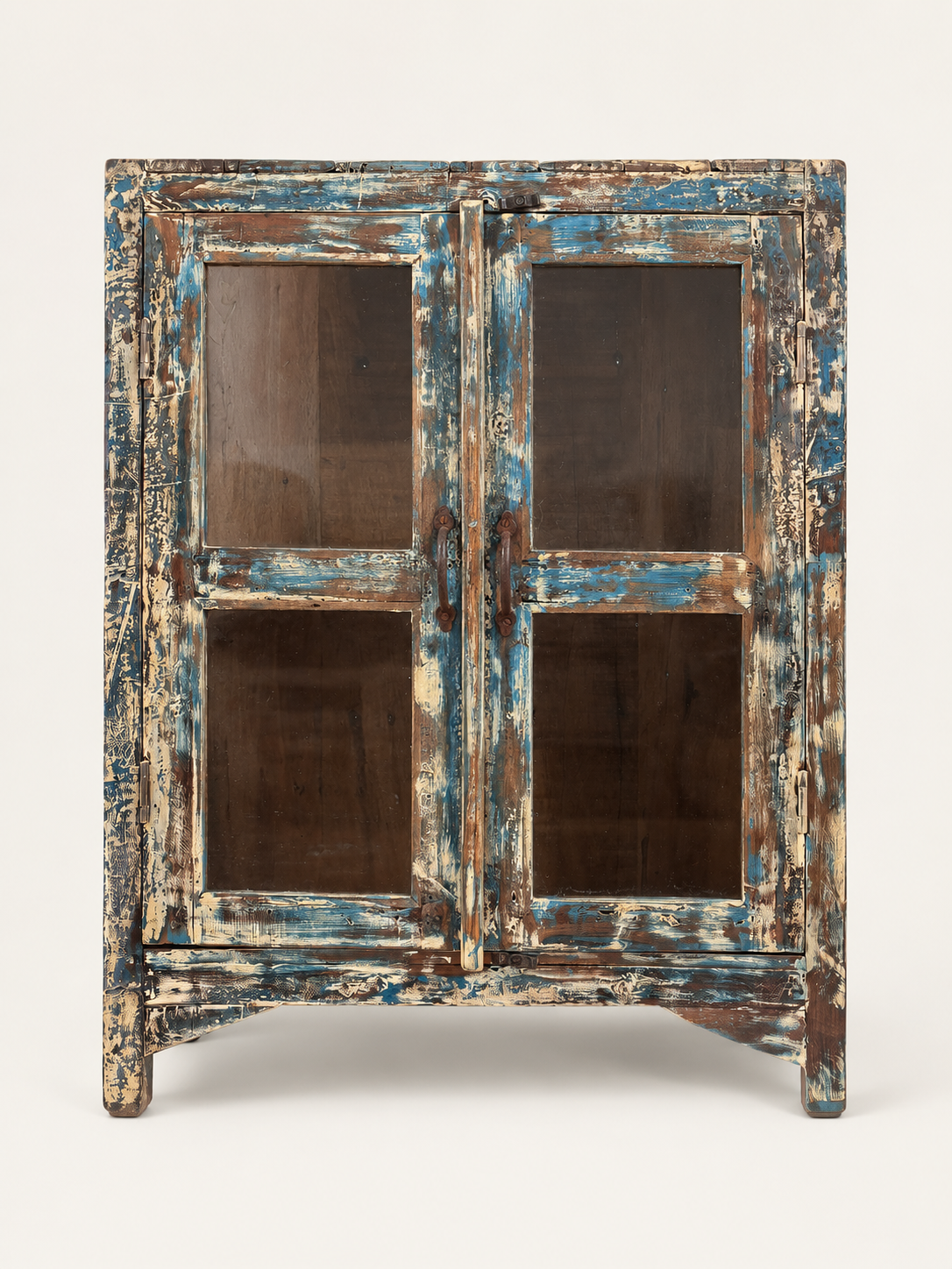 Vintage Indian Glass Front Cabinet