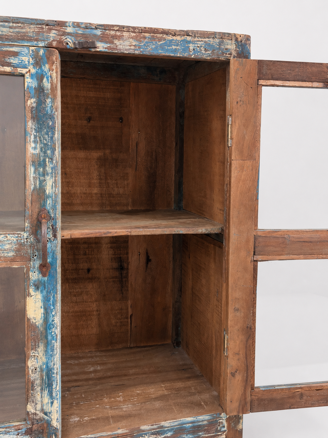 Vintage Indian Glass Front Cabinet