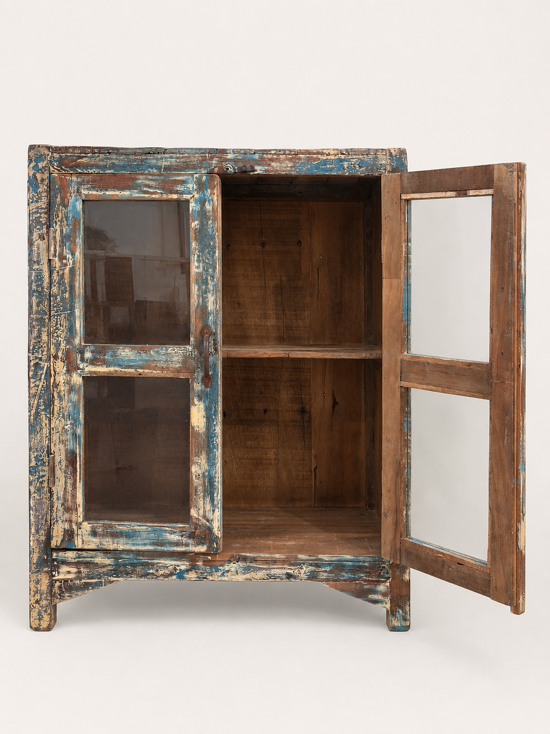 Vintage Indian Glass Front Cabinet