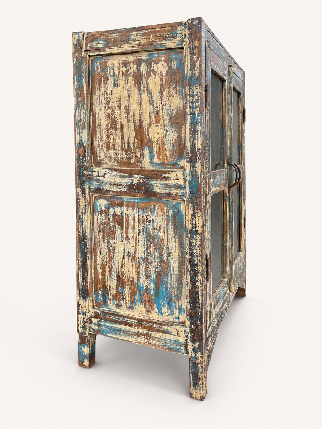 Vintage Indian Glass Front Cabinet
