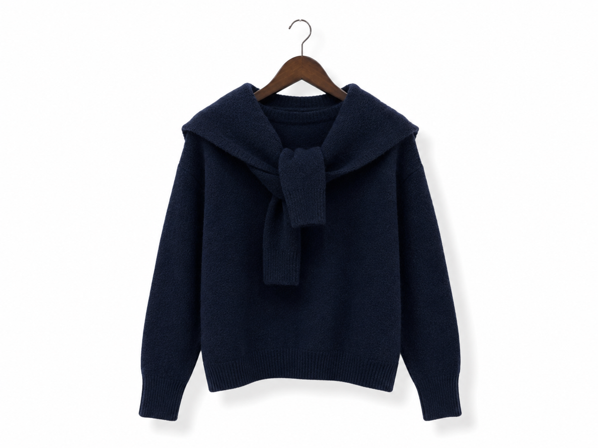 Sweater with Integrated Scarf