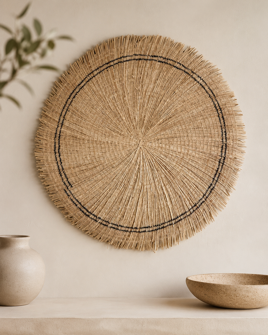Malawi Handwoven Sun Wall Basket.