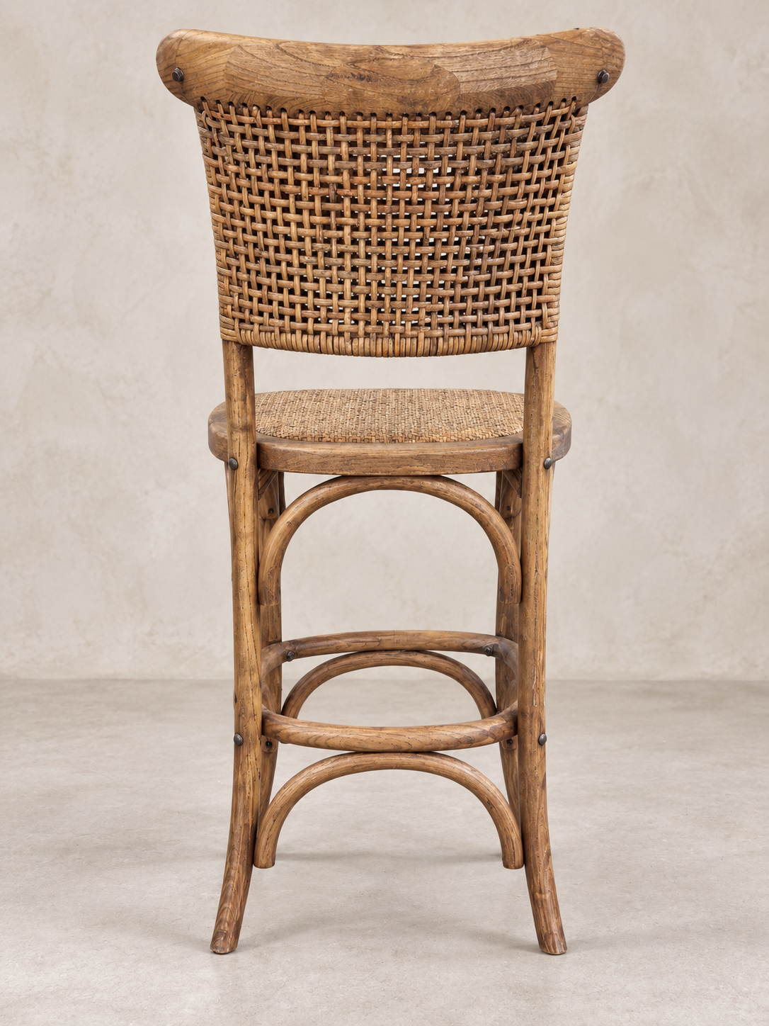Woven Back Bar Stool