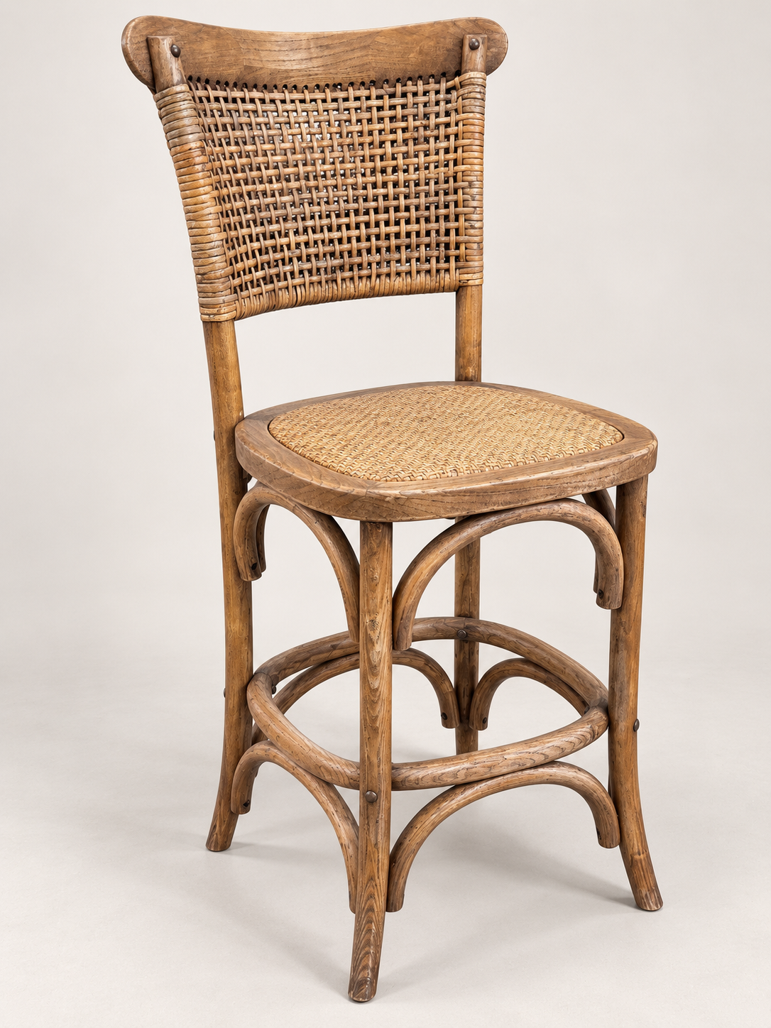 Woven Back Bar Stool