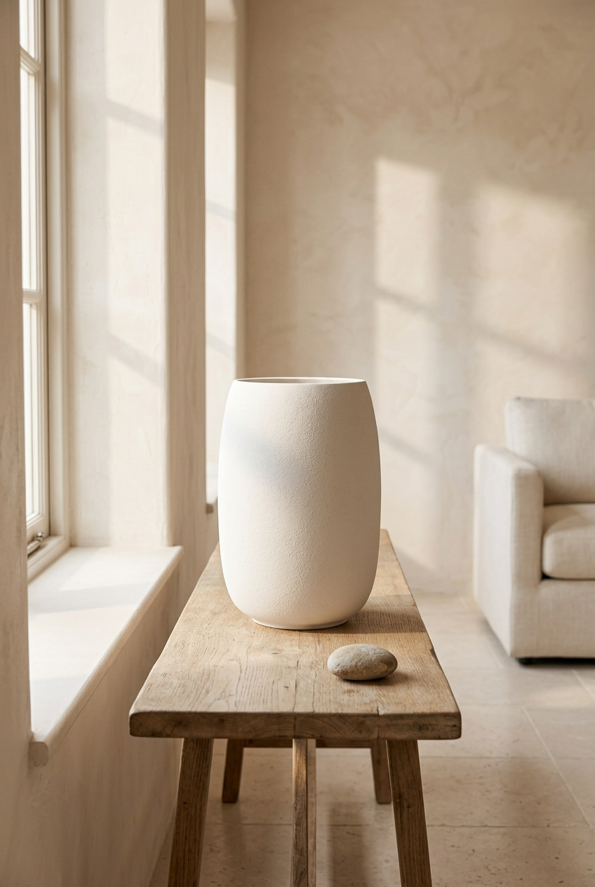 Biscuit Textured Vase in a Society House lifestyle setting